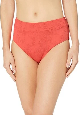 Traje de baño hipster de cintura alta para mujer Lucky Brand 236535 coral talla pequeña Foto 1 de 2