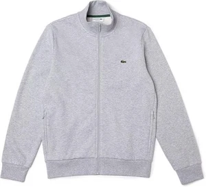 Lacoste Men’s Full Zip Cotton Sweater - Track Top Heather Grey - Picture 1 of 5