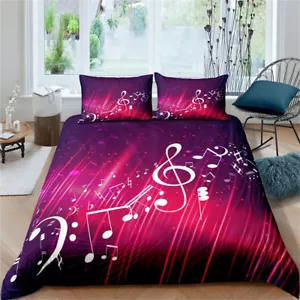 Single Double King Super King Size Bed Duvet Quilt Cover Set Music Note Piano - Picture 1 of 19