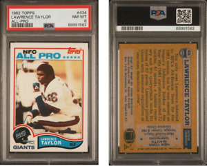 1982 TOPPS LAWRENCE TAYLOR ROOKIE #434 PSA 8 GIANTS GOAT 