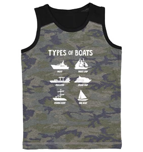 Types of Boats - Yacht Sail Fishing Summer Ocean Water Youth Contrast Tank Top - Picture 1 of 7