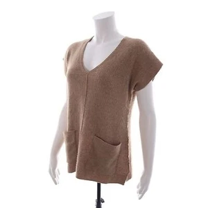 Tommy Bahama Tunika Wolle hellbraun Kurzarm V-Ausschnitt Pullover Damen XS - Bild 1 von 11