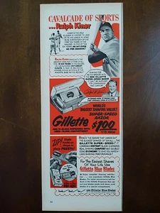 1952 Vintage Gillette Druck Ad. Ralph Kiner, Baseball Pittsburgh Pirates - Bild 1 von 1