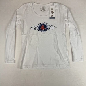 BOSTON RED SOX WHITE  Women's SMALL T Shirt 100% Recycled Material MADE IN USA - Picture 1 of 7