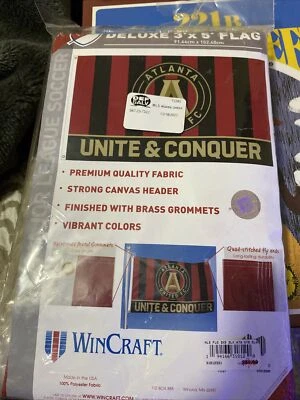 ATLANTA UNITED FC Huge 3'x5' Official MLS Soccer Team Logo DELUXE FLAG - Image 1 of 3