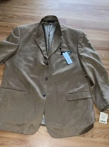 Bert Pulitzer Blazer Mens 50 Long Brown Wool Plaid Button Up Lined Jacket NWT - Picture 1 of 7