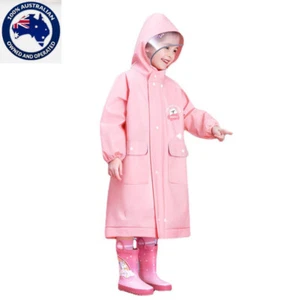 Kids Boys Girls Raincoat Rainwear Hooded Rain Poncho Cape EVA Waterproof Outdoor - Picture 1 of 16