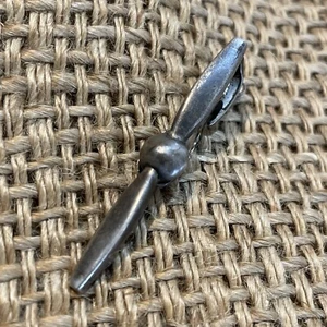 Vtg Sterling Airplane Propeller Tie Clip Aviation Transportation Pin Silver 925 - Picture 1 of 10