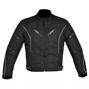 Chaqueta de motocicleta para hombre impermeable Cordura CE blindada negra - Imagen 1 de 3