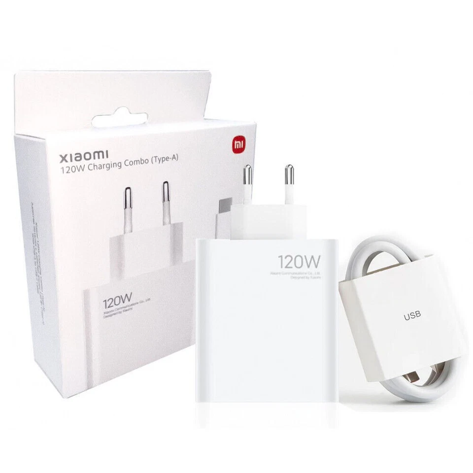 Xiaomi 120W Charging Combo Caricabatterie con Cavo di Ricarica da USB-A a Tipo-C - Bianco (BHR6034EU)