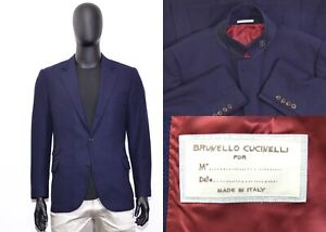 Amazing Men's Brunello Cucinelli Blazer 56IT 46US/UK Blue Cashmere & Silk Luxury