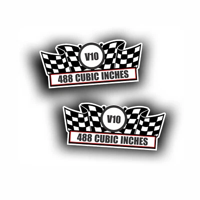 Adesivo adesivo para motor 488 CID V10 AIR CLEANER compatível com Dodge Viper ou Polaris 8.0 2X - Imagem 1 de 2