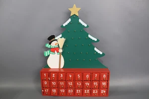 Kurt S. Adler Wooden Snowman with Tree Advent Calendar - Picture 1 of 7