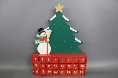 Kurt S. Adler Wooden Snowman with Tree Advent Calendar - Image 1 of 4