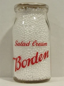TRPP Cottage Cheese Milk Bottle Borden Boulevard Dairy Albany NY Sour Cream 1949 - Picture 1 of 2