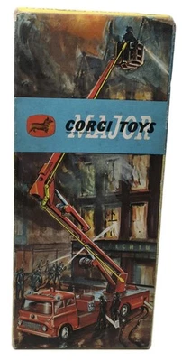Vintage Corgi Major 1127 Simon Snorkel Fire Engine Boxed Mozzi Filati Istruzioni - Immagine 1 di 4