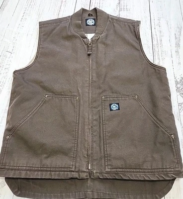 Chaleco de Lona POLAR KING by KEY Sherpa Forrado con Cremallera Marrón Oscuro para Hombres LR  Foto 1 de 4