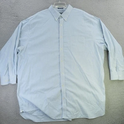 Camisa Lands End Hombre 20 Alto Azul Rayas Manga Larga Abotonada 36 Foto 1 de 4