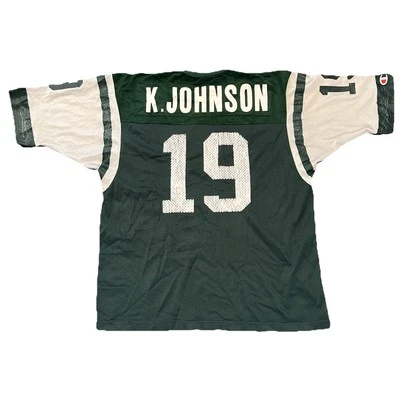 New York Jets Keyshawn Johnson Jersey Mens Large Size 44 Champion Green Vintage - Image 1 of 4