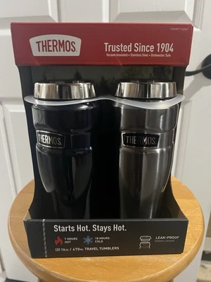 Termo 2 Piezas Vasos de Viaje 16 Oz Acero Inoxidable Juego Caliente y Frío Nuevo Foto 1 de 2
