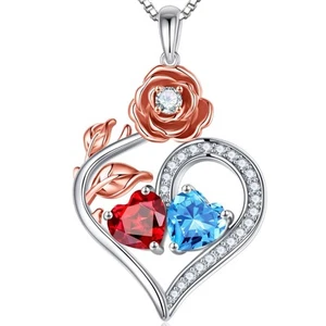Birthstone Necklace for Women - Anniversary Wife Gifts, Women Jewelry, Januar... - Picture 1 of 7