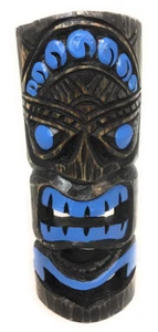 Ozeanblaue Tiki Maske 12 Zoll - geschnitzt/bemalt | #dpt541230 - Bild 1 von 1