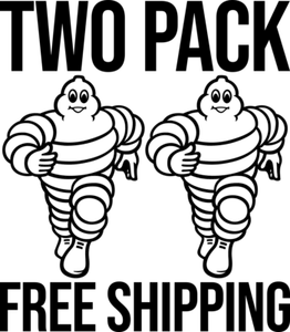 PAQUETE DE DOS CALCOMANÍAS ETIQUETA ADHESIVA HOMBRE MICHELIN EE. UU. CAMIÓN VENTANA COCHE ATV ENVÍO GRATUITO - Imagen 1 de 1