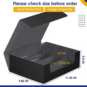 Scatola Porta Carte 1800+ Porta Carte Chiusura Magnetica Materiale Pelle Deck Box - Foto 1 di 43