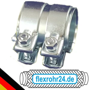Auspuffrohrverbinder Doppelschelle Schelle Verbinder Universal Ø 50 x 80mm NEU - Bild 1 von 2