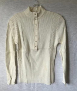 NOS VTG womens 70s top rib knit LADY ANNE CANADA half placket mock neck - Picture 1 of 6