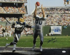 Steve Largent HOF Autographed/Inscribed Seahawks 16x20 Photo JSA - Imagen 1 de 3