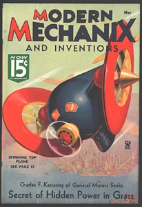 Vintage Modern Mechanix Magazine May 1935 Spinning Top Plane Cover - Picture 1 of 2