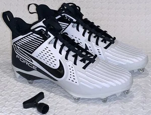 NIKE Force Savage Pro 3 D White Black Detachable Football Cleats Mens Sz 12 - Picture 1 of 8