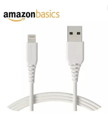 Amazon Basics Lightning to USB-A Cable,Apple MFi Certified iPhone Charger-White - Image 1 of 4