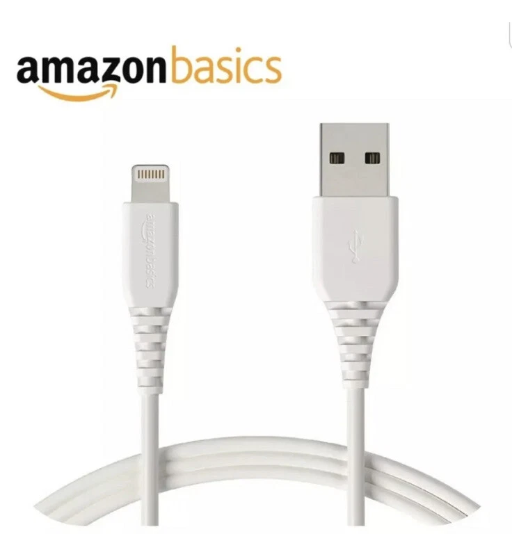 Amazon Basics Lightning to USB-A Cable,Apple MFi Certified iPhone Charger-White - Image 1 of 4