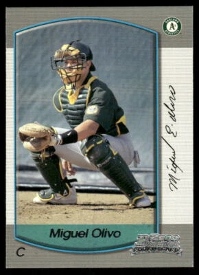Miguel Olivo 2000 Bowman #343 Rookie Oakland Athletics - Image 1 of 2