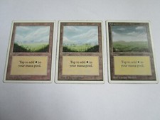 MTG Magic The Gathering Plains 3 Unlimited Edition Lands versions A B and C