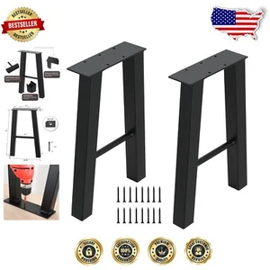 Sturdy H-Shaped 16-Inch Black Metal Table Legs for Custom Furniture Projects - Picture 1 of 10