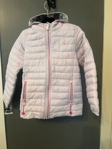 Joules girls size 8 light pink floral lining puffer jacket coat - Picture 1 of 3