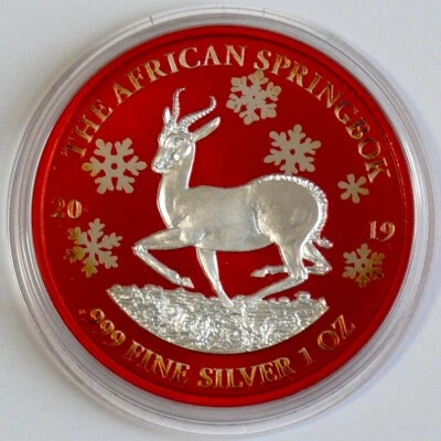 Gabun 1000 Francs 2019 Springbock Christmas Edition, 1 Oz Silber, 340 Stück - Bild 1 von 2