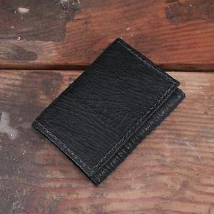 Black Shark Trifold Wallet Amish Hand Made from Genuine Shark Skin Tri Fold - Picture 1 of 3