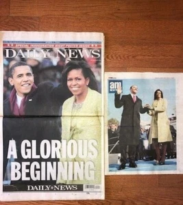 DOS BARACK OBAMA INAUGURACIÓN HISTÓRICA ESPECIAL NY DAILY NEWS 21 DE ENERO DE 2009  - Imagen 1 de 4