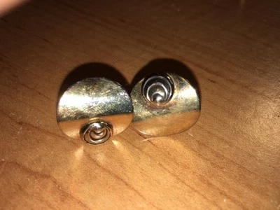 Vintage Round Curved Cufflinks- Gold Tone, Shell, Eye, Moons Design? - Image 1 of 2