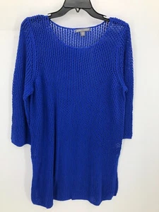 Jessica London Sweater Womens 14/16 Blue Upen Knit Scoop Neck Long Sleeve - Picture 1 of 7