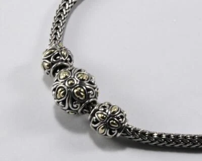 COLLAR DE 3 PIEDRAS JOHN HARDY JAILSALMER PLATA ESTERLINA 925 ORO AMARILLO 18K Foto 1 de 4