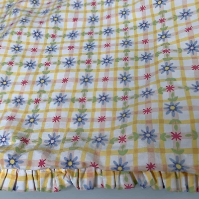One Eddie Bauer Pillowcase Sham Standard Floral Flowers Stripes Ruffle Cotton - Image 1 of 4