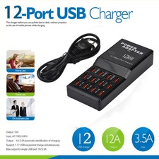12 Port Fast Charging Desktop Smart Auto Detech Technology USB Wall Charger Hub