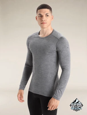 Camisa Icebreaker Merino 200 Oasis Hombre Manga Larga Crew Gris Talla Pequeña Nueva con Etiquetas Foto 1 de 4