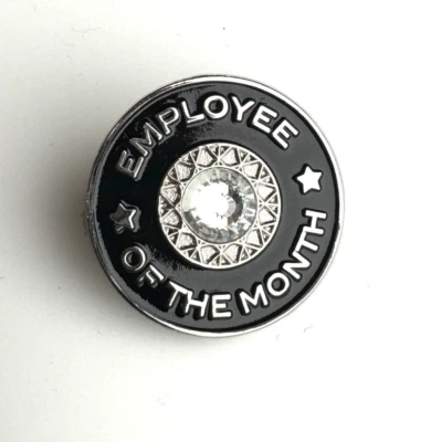 Employee of the Month White/Clear Stone Award Lapel Pin - Image 1 of 2