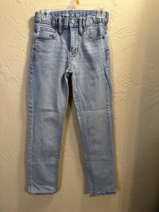 OLD NAVY Girls Youth Size 8 Pull On Skinny Blue Jeans Adjustable Waist - Picture 1 of 5